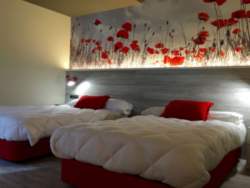 Vista de las dos camas de habitación doble